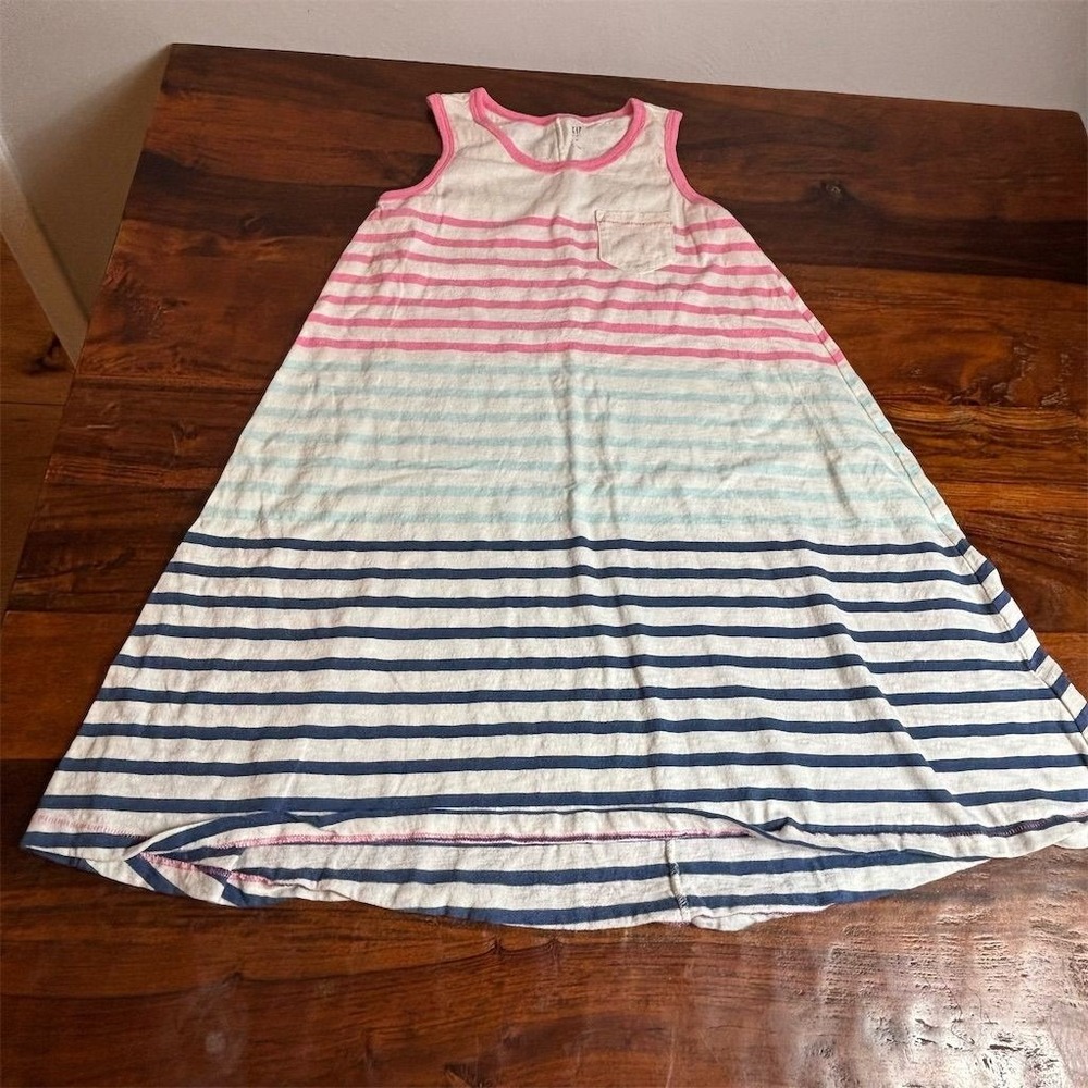 GAP Kids XL Sleeveless Striped Dress Multicolor Knee Length Summer Casual